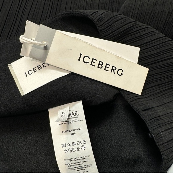NWT Iceberg Plisse Black Maxi Skirt size L - Picture 9 of 13